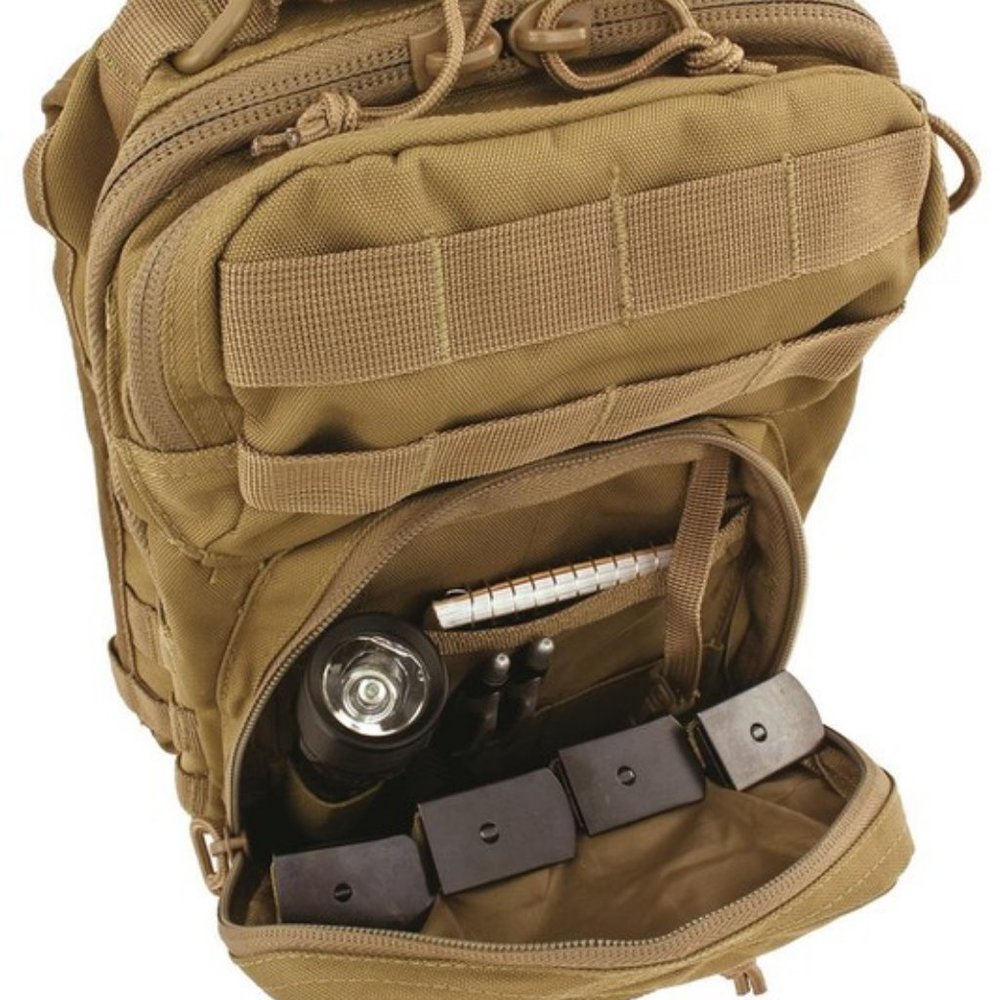 Khaki Military Canvas Concealed Sling Backpack